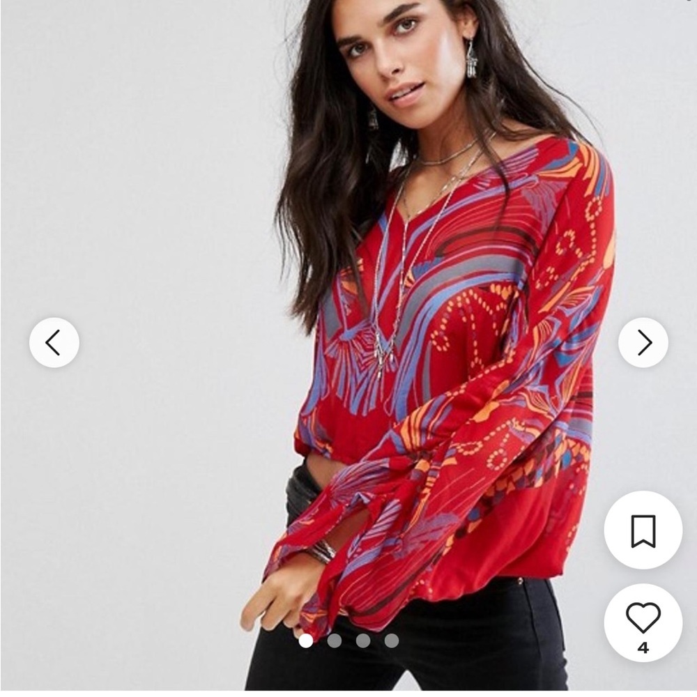 Free People Beneath The Sea blouse